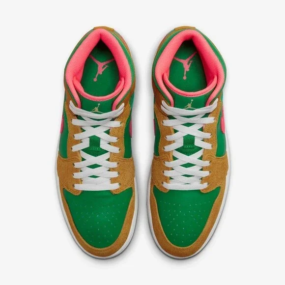 Nike Air Jordan 1 Mid SE DX4332-700 Sneakers Men's Chutney Green Lifestyle Shoes